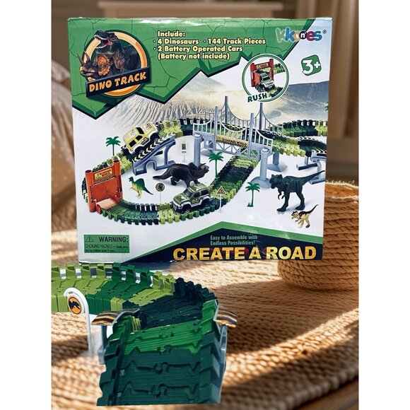 Dinosaur Toys Flexible Track Car Race Set Learning Skills Toddler Kids Gift 3+ - Picture 14 of 16
